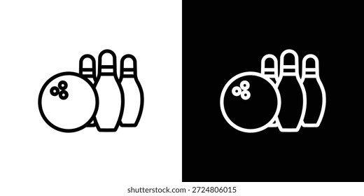 Bowling icon logo concept in strokes