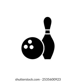 Bowling icon logo design. bowling ball and pin sign and symbol.