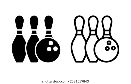 Bowling icon logo design. bowling ball and pin sign and symbol.