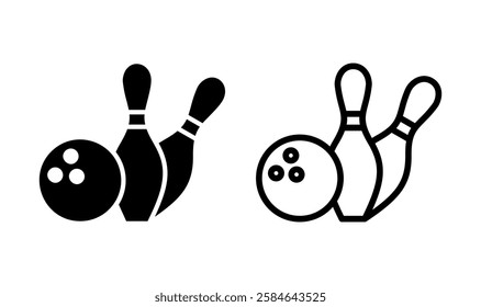 Bowling icon logo design. bowling ball and pin sign and symbol.