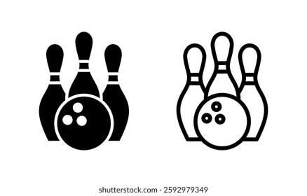 Bowling icon logo design. bowling ball and pin sign and symbol.