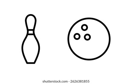 Bowling icon logo design. bowling ball and pin sign and symbol.