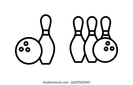Bowling icon logo design. bowling ball and pin sign and symbol.