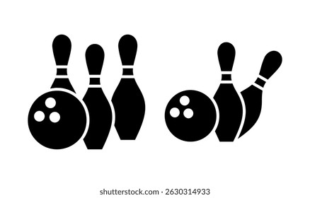 Bowling icon logo design. bowling ball and pin sign and symbol.