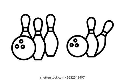 Bowling icon logo design. bowling ball and pin sign and symbol.