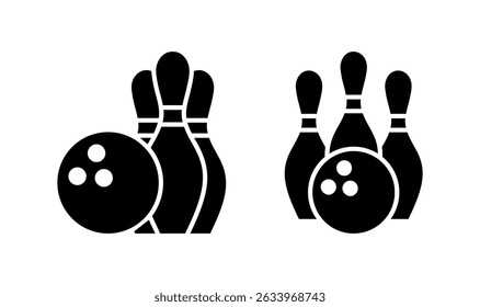 Bowling icon logo design. bowling ball and pin sign and symbol.