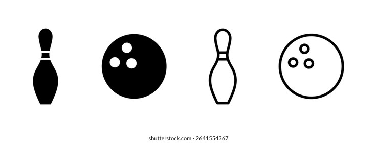 Bowling icon logo design. bowling ball and pin sign and symbol.