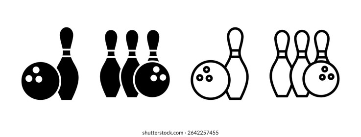 Bowling icon logo design. bowling ball and pin sign and symbol.