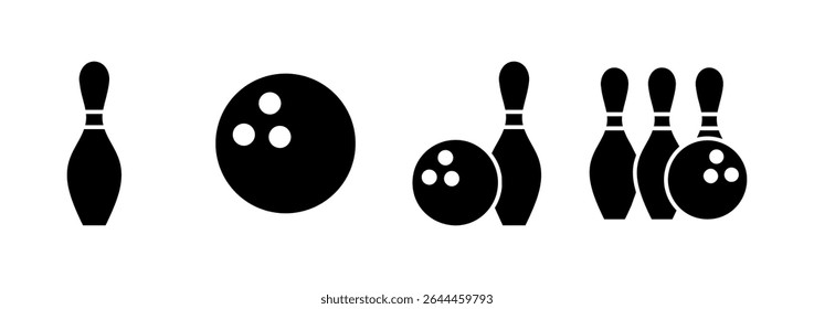 Bowling icon logo design. bowling ball and pin sign and symbol.