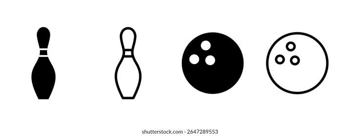 Bowling icon logo design. bowling ball and pin sign and symbol.