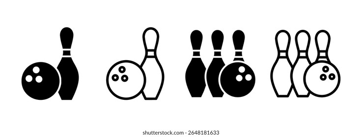 Bowling icon logo design. bowling ball and pin sign and symbol.