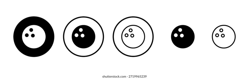 Diseño de logotipo de icono de bolos. bola de bolos y signo y símbolo de pin.