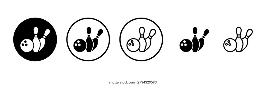 Bowling Symbol Logo Design. Bowlingkugel und Pin-Zeichen und -Symbol.