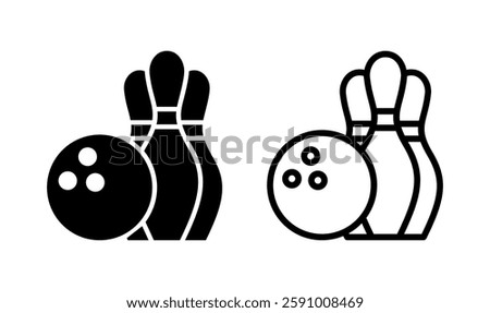 Bowling icon logo design. bowling ball and pin sign and symbol.