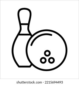 Bowling Icon Logo Design Vector Template Illustration Sign And Symbol Pixels Perfect