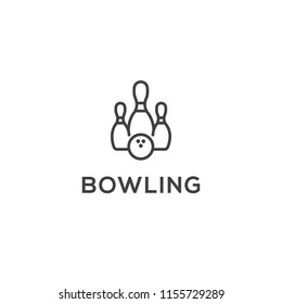 Bowling icon logo template
