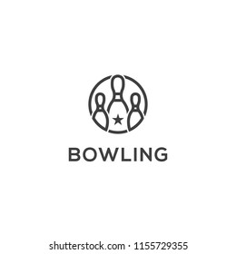 Bowling Icon Logo Template