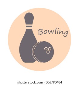 Bowling icon logo with the text