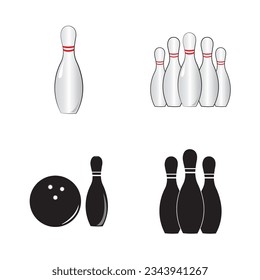 bowling icon logo vector design template