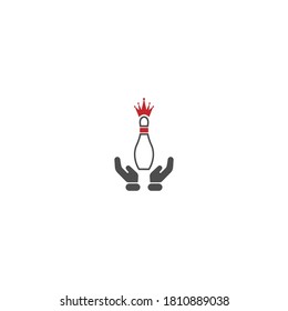 Bowling icon logo vector illustration