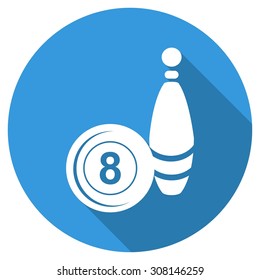 bowling icon with long shadow