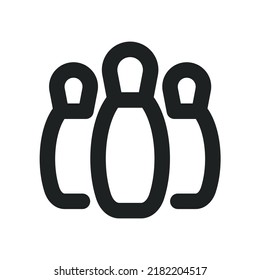 Bowling Icon with Outline Style