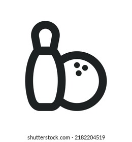 Bowling Icon with Outline Style