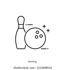 bowling icon. Outline style icon design isolated on white background
