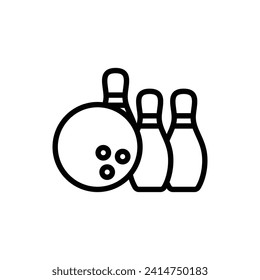 bowling icon outline style vector design