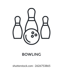 Bowling Icon Outline Style. Vector Illustration For Graphic Design