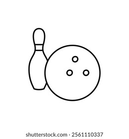 Bowling icon Outline vector line symbol