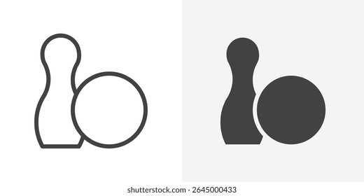 Bowling icon Outline vector sign
