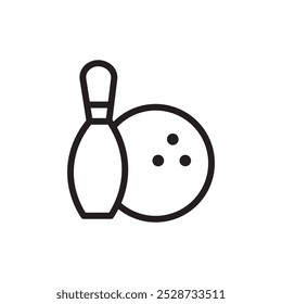 Bowling icon Outline vector for web ui
