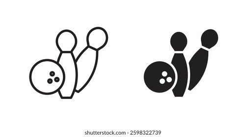 Bowling icon outlined icon vector collection.