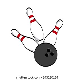 bowling icon over white background vector illustration