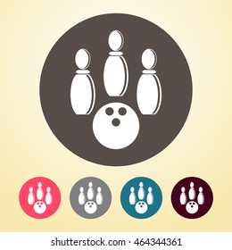 Bowling Icon in round shape.