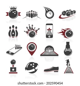 Bowling icon set