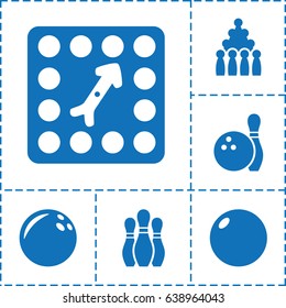 Bowling icon. set of 6 bowling filled icons such as