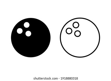 Bowling icon set. bowling ball and pin icon. bowling pins