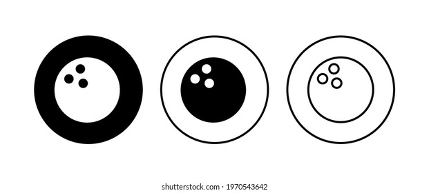 Bowling icon set. bowling ball and pin icon. bowling pins