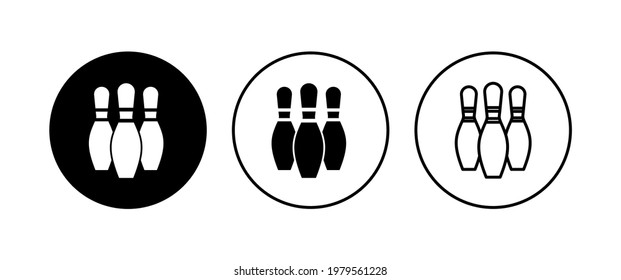 Bowling icon set. bowling ball and pin icon. bowling pins