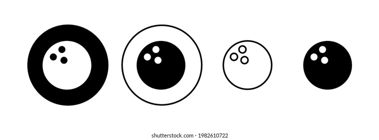 Bowling icon set. bowling ball and pin icon. bowling pins