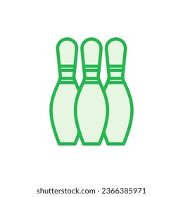 Bowling icon set. bowling ball and pin icon. bowling pins