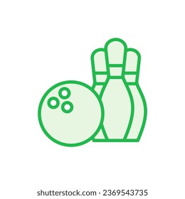 Bowling icon set. bowling ball and pin icon. bowling pins