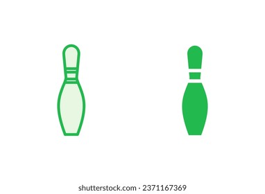 Juego de iconos de bolos. bola de bolos e icono de pin. boliche