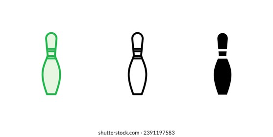 Bowling-Symbol-Set. Bowlingball und Pin-Symbol. Bowlingstifte