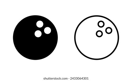 Bowling icon set. bowling ball and pin icon. bowling pins