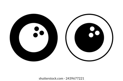 Bowling icon set. bowling ball and pin icon. bowling pins