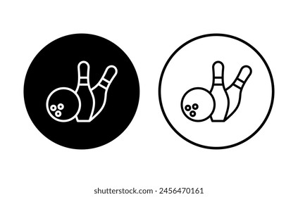 Bowling icon set. bowling ball and pin icon. bowling pins