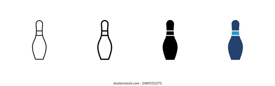 Bowling icon set. bowling ball and pin icon. bowling pins